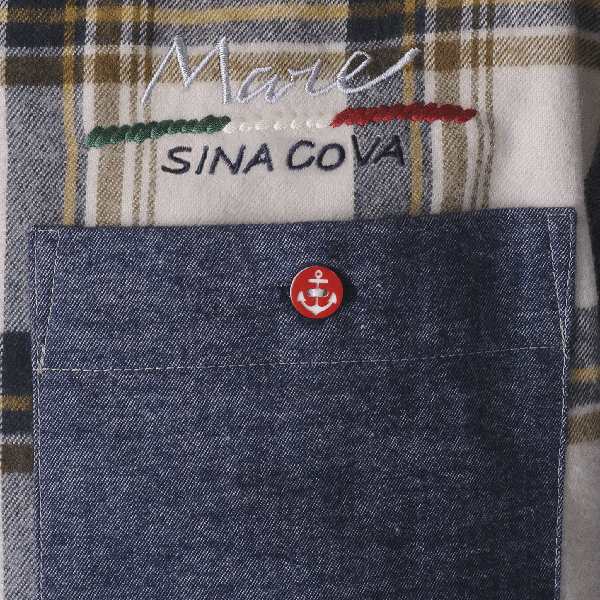 クレイジーパターンチェック柄長袖ボタンダウンシャツ 23224040