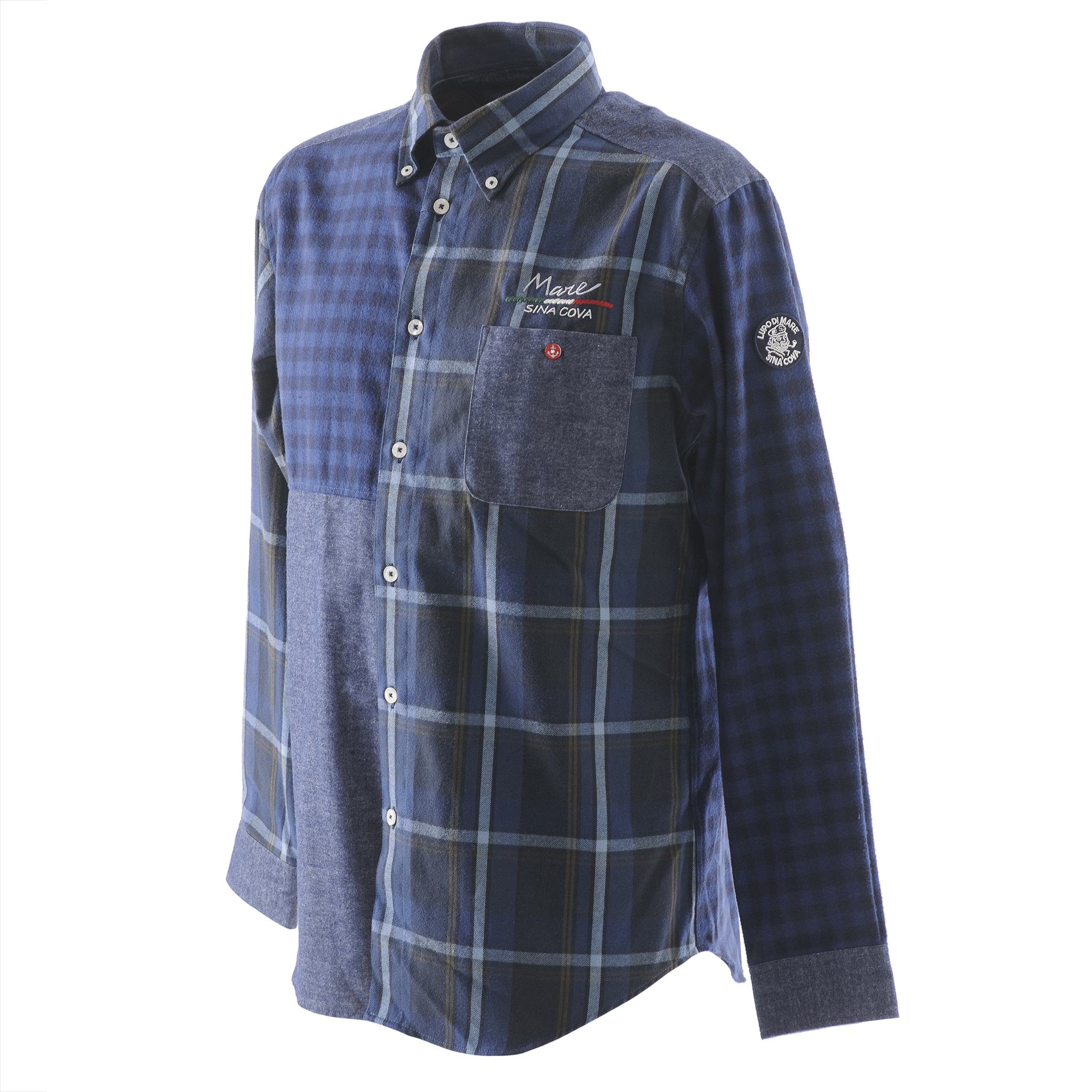 クレイジーパターンチェック柄長袖ボタンダウンシャツ 23224040