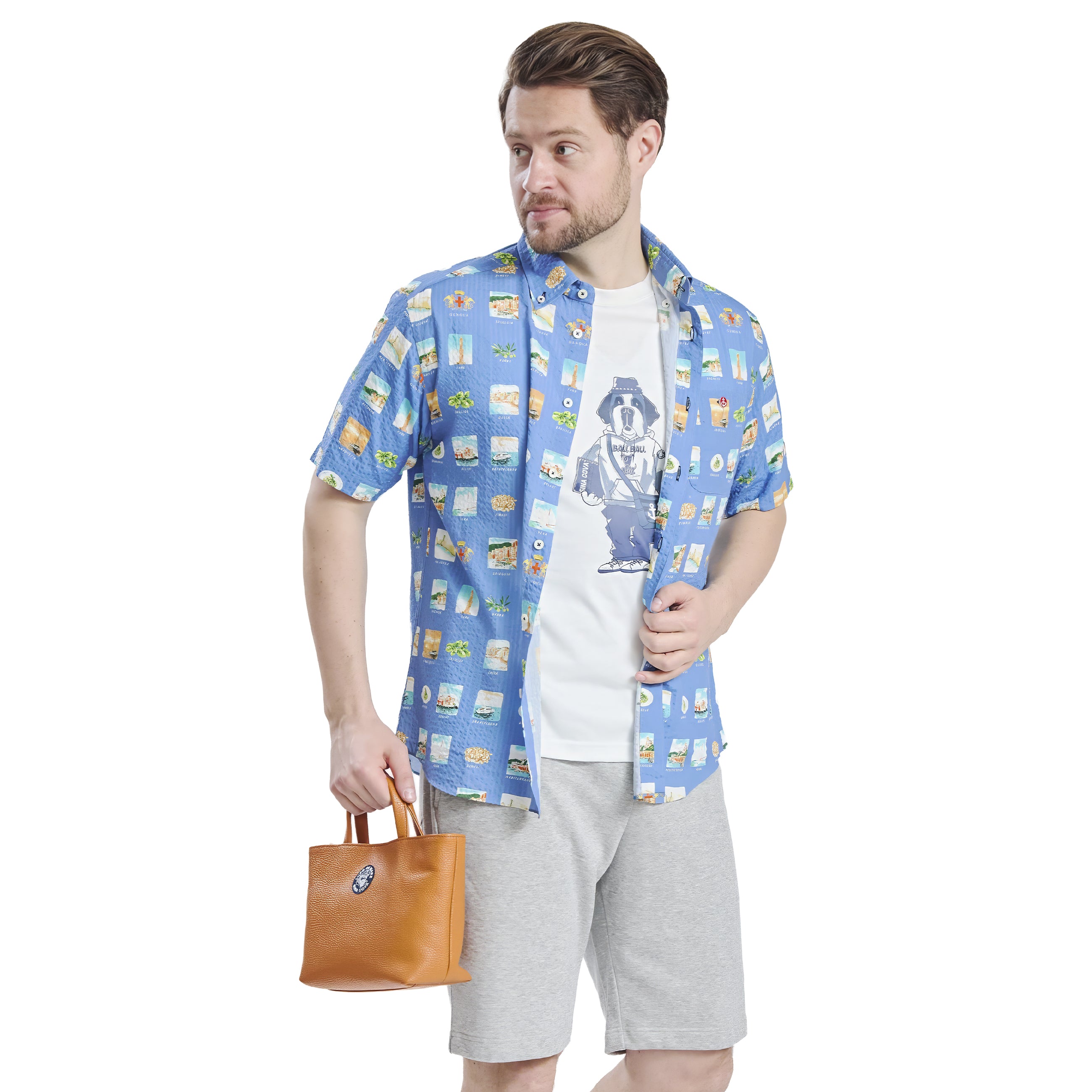 Short-sleeved button-down shirt 26124540