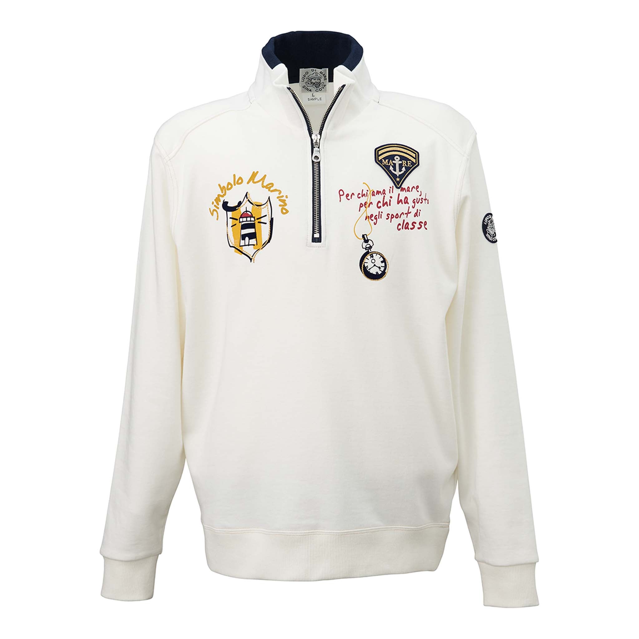 【公式】シナコバ (SINA COVA) ハーフジップトレーナー 22110010 ホワイトの正面