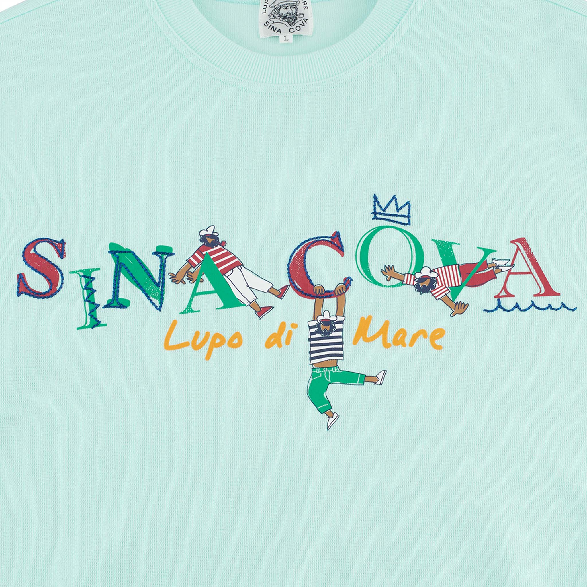 【公式】シナコバ (SINA COVA) クルーネックトレーナー 22120030 サックスのプリント