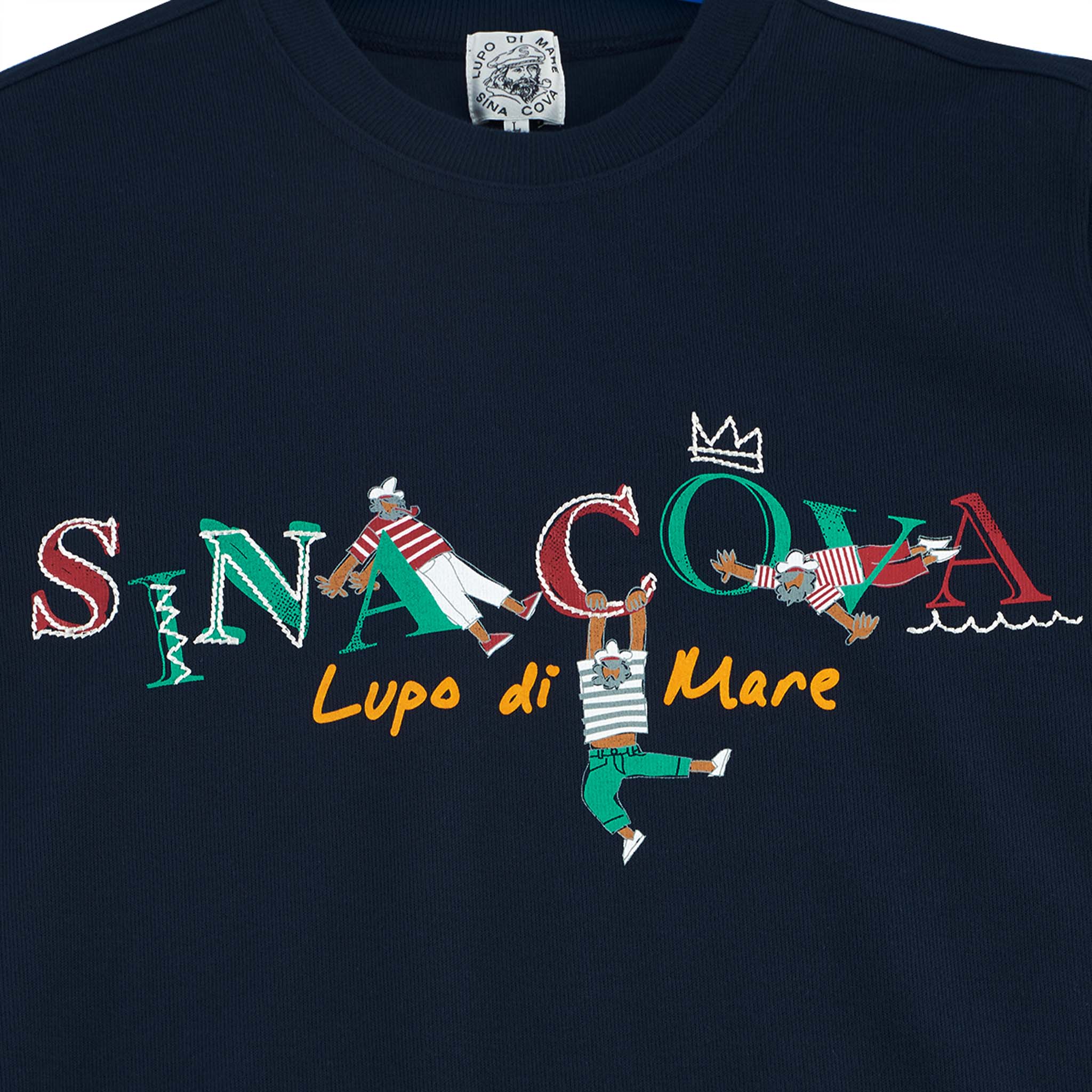 【公式】シナコバ (SINA COVA) クルーネックトレーナー 22120030 ネイビーのプリント