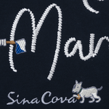 【公式】シナコバ （SINA COVA） クルーネックトレーナー 22220030 ネイビーの文字刺繍拡大